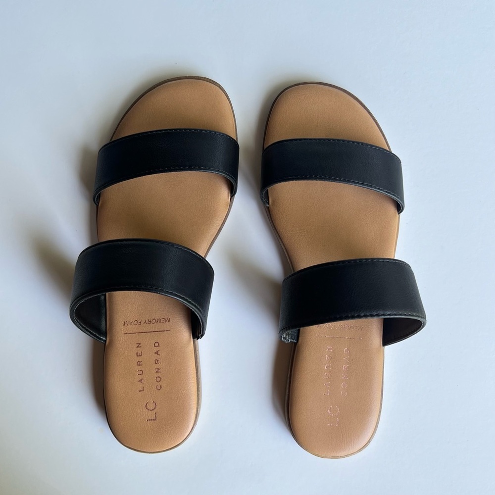 LC Lauren Conrad Black Sunstone Sandals (Size Women's 6.5)